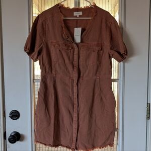 Bohme Rust Pink Denim Mini Dress